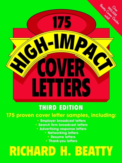 Title details for 175 High-Impact Cover Letters by Richard H. Beatty - Available